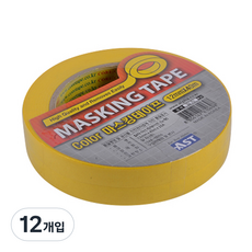 M系列 彩色遮蔽膠帶 12mm x 40m, 黃色, 12入