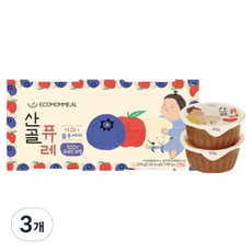 에코맘의산골이유식 산골퓨레, 3개, 200g, 혼합맛(사과/블루베리)
