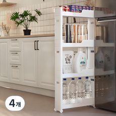코멧 이동식 틈새 선반, 화이트, 4개