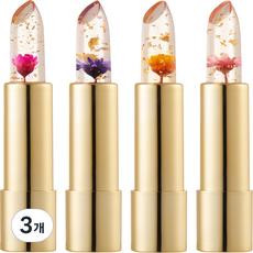 Kailijumei 花朵唇膏4件組, 果粒橙 + 夢幻紫 + 芭比粉 + 火焰紅, 3個