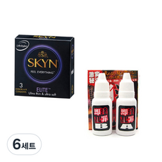 라이프스타일 안셀 스킨 엘리트 콘돔 3p + 마사지젤 A + B, 6세트