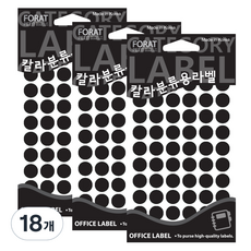 쁘띠팬시 칼라분류용라벨 원형 견출지 20-303BL, 15개입, 18개