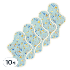이채 플라워 일체형 면생리대 블루플로라, 10개, 1개입, 중형