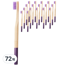 Ariaz彩色竹牙刷 紫色, 72個, 1入