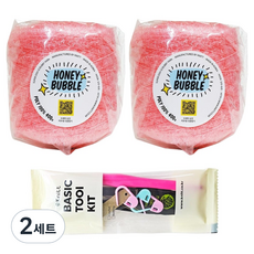 Knitt Honey Bubble 菜瓜布編織筒線 400g x 2入 + 基礎編織工具組, 11 珊瑚色, 2套