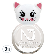 엔비베베 냥냥이 유아 매니큐어, 21 화이트, 3개