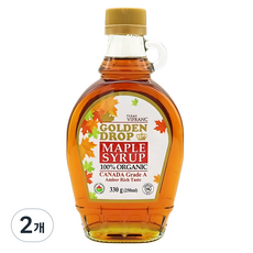 골든드롭 100% 유기농 메이플 시럽 캐나다 A등급 앰버리치, 250ml, 2개
