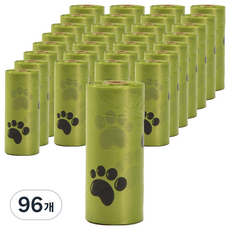 솔브리빙 반려동물 펫 베이직 리필형 배변봉투, 그린, 15개입, 96개
