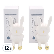 Kuseller兔子造型壁掛式牙刷架, 12個, 白色