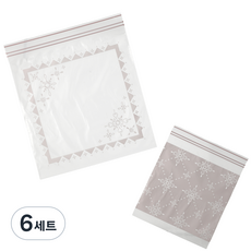 니토리 더블 지퍼백 퍼플패턴 M 15p + L 15p 세트, 혼합, 6세트