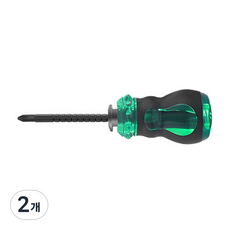 Mudas 雙頭一字十字兩用多功能強磁性短柄螺絲起子 綠色, 2個