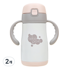 베베리쉬 스텐 빨대컵 세트, PINK, 2개, 280ml