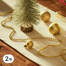 크리스마스 비즈 체인 트리장식 다용도 데코, 골드, 5m, 2개