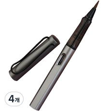 메탈 만년필풍 붓 11 오로라 그레이, 4개, 17 x 1 cm