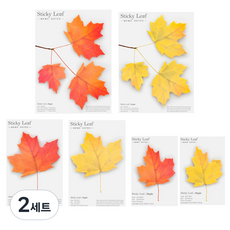 Appree Sticky Leaf 楓葉基本款便利貼 3件組 C, 混合色, 2套