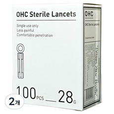 오상헬스케어 멸균 란셋 채혈침 28g, 2개, 100개입