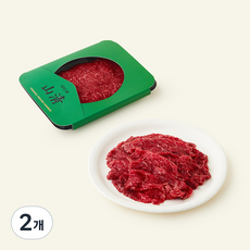 유기축산물 인증 산청 한우 1등급 불고기용 (냉장), 200g, 2개