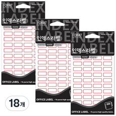 쁘띠팬시 인덱스라벨 일반 견출지 20-211R, 빨강, 18개입, 18개