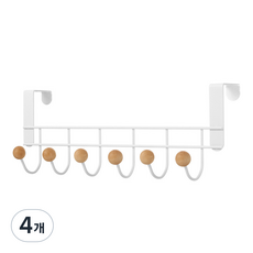 스탠다드리빙 인테리어 도어훅 문옷걸이 행거 6구, 4개
