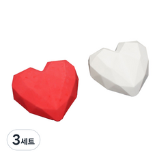 라띠크제이 심쿵하트 석고 차량용방향제 가든스윗티, 3세트, 레드+화이트