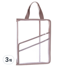 Documo A4 透明手提文件檔案整理袋, 3個, 粉紅色