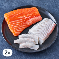 맛있는 광어 연어회 필렛 (냉장), 2개, 200g