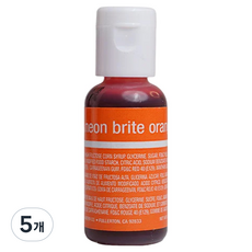 셰프마스터 리쿠아젤 수용성 식용색소 네온브라이트오렌지, 5개, 20g