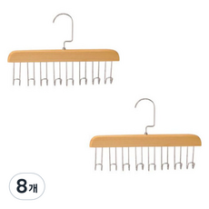 몰투유 논슬립 회전용 넥타이걸이, 원목, 8개