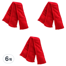 Pick Deal 簡易冷氣清潔刷替換布, 6個, 紅色