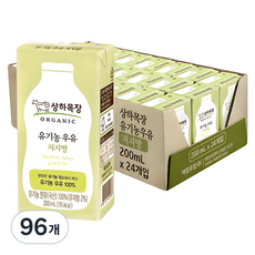 상하목장 유기농 저지방 멸균우유, 200ml, 96개