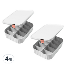 Booth Market防塵罩居家設計內衣收納盒 10格, 白色, 4個