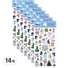 Petit 季節貼紙 冬季聖誕節假日 DA5476, 14個, 混合顏色