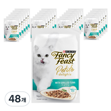 팬시피스트 3개월 이후 고양이 쁘띠딜라이트 주식 파우치, 참치, 50g, 48개