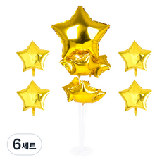 파티쇼 풍선꽂이장식세트 70cm, 별골드, 6세트