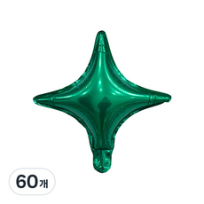 Party09 四角星形鋁箔氣球, 綠色, 60個