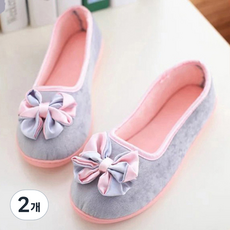 Hongdaesunhuisyap 蝴蝶結襪套型室內拖鞋 115, 灰色