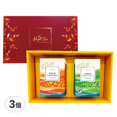 High Tea 伂橙 莊園茶禮盒, 3個, 琉璃晶翠-雲嶺高山綠茶 + 琥珀金韻-春摘大吉嶺茶