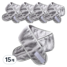 A'hope 固定頭髮魔鬼氈洗臉髮帶, 灰色, 15個