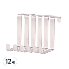 The Bella多功能衣櫃廚房不鏽鋼門掛勾, 銀, 12個