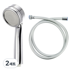 World Clean Power水壓家用蓮蓬頭+PVC防垢軟管1.5m套組, 銀色, 2組