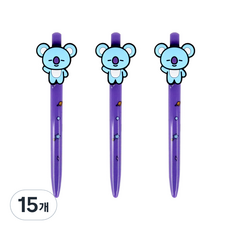 라인프렌즈 BT21 피규어젤펜 0.5mm, 코야, 15개