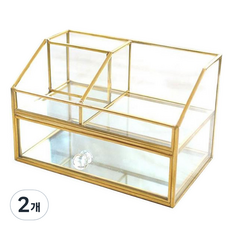 The Ipeum黃金玻璃複合型口紅抽屜收納盒 金色 EP-0322, 2個