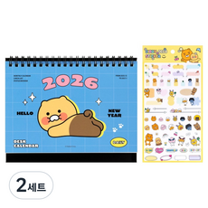 KAKAO FRIENDS 2026年 小型桌曆 + 裝飾貼紙組, 2套, 春植(月曆)