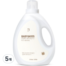 살림백서 베이비 앤 키즈 아기 세탁세제, 1.95L, 5개