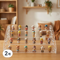 Jeepsaram 透明階梯式展示架 4層, 透明, 2個