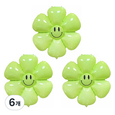 Party09 微笑雛菊花朵氣球 大型, 萊姆綠, 6個