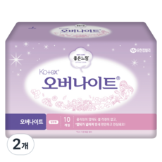 좋은느낌 코텍스 생리대 일반형, 오버나이트, 10개입, 2개