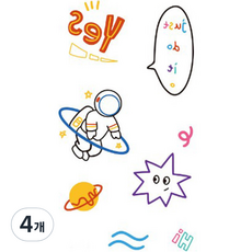 블루리빙 일러스트 타투 스티커 4p, 스케치2, 4개