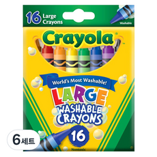 크레욜라 굵은 수성 크레용, 16색, 6세트