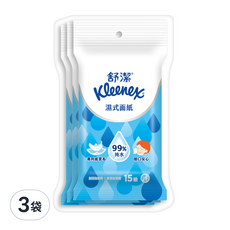 Kleenex 舒潔 濕式面紙, 3包, 3袋